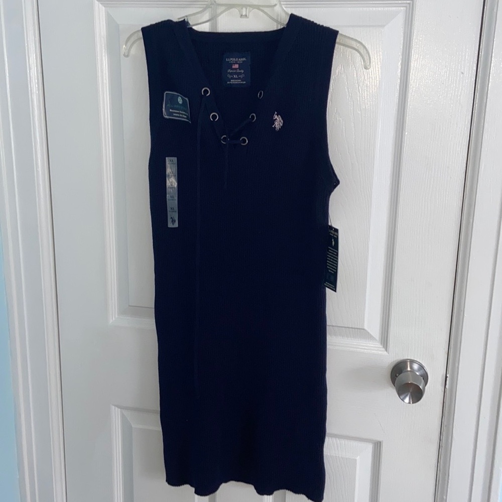 NWT US Polo Assn. Navy Sweater Dress XL